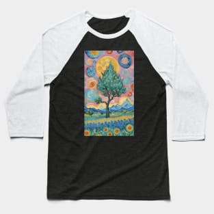 Sunflowers under Starry Skies: Van Gogh's Eternal Symphony Baseball T-Shirt